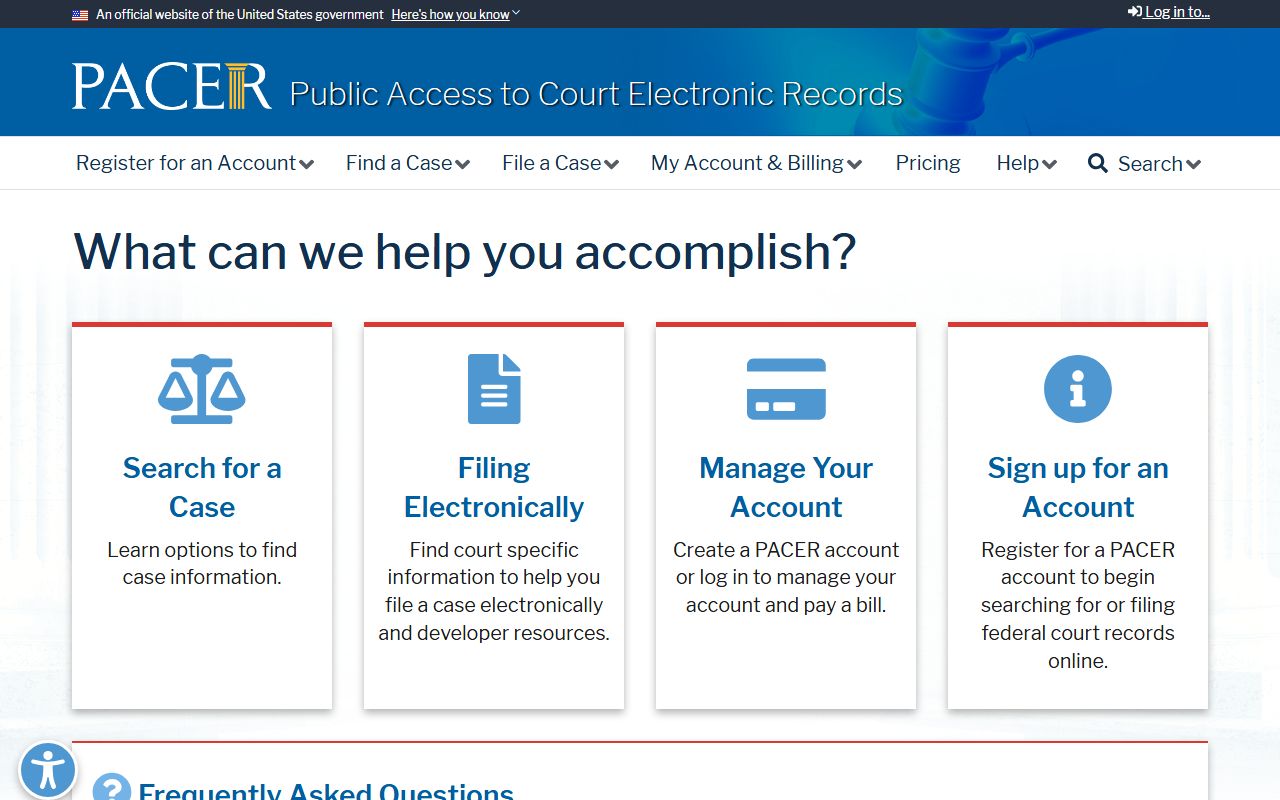 St. Mary's County Clerk records and PACER federal court search portal