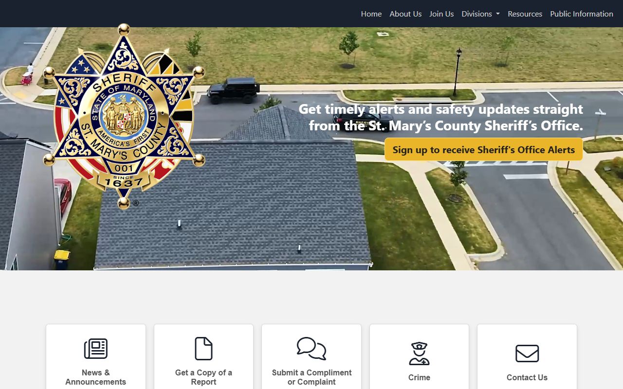 St. Mary's County court records Sheriff's Office public safety page